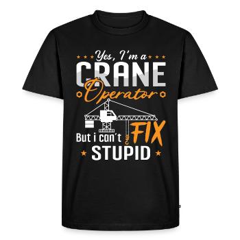 Crane operator Construction worker Profession Crane driver Gift - Men's Premium Organic T-Shirt - black - Front - Nico (187cm)