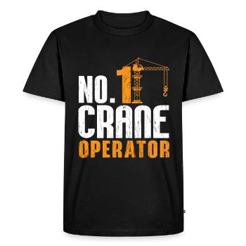Grue Opérateur Construction Construction Profession Travail Cadeau - T-shirt Premium bio Homme - noir - Devant - Nico (187cm)