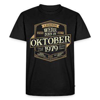 October 1979 birthday man - Men's Premium Organic T-Shirt - black - Front - Nico (187cm)