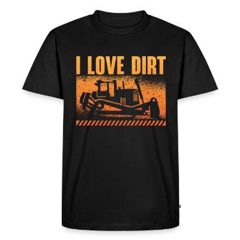 Excavatrice Bulldozer Travailleur de la construction Bulldozer Cadeau - T-shirt Premium bio Homme - noir - Devant - Nico (187cm)