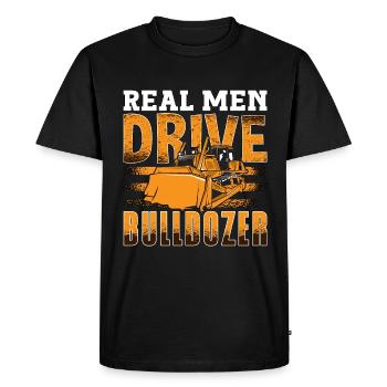 Excavatrice Travailleur de la construction Bulldozer Bulldozer Bulldozer Cadeau - T-shirt Premium bio Homme - noir - Devant - Nico (187cm)