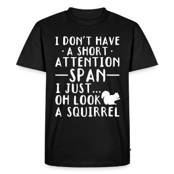 Je n’ai pas une courte durée d’attention... - T-shirt Premium bio Homme - noir - Devant - Nico (187cm)
