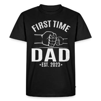 Pour la première fois Papa Est. 2023 Papa devient paternité - T-shirt Premium bio Homme - noir - Devant - Nico (187cm)