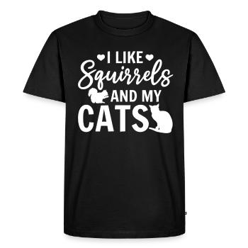 I like squirrels and my cats squirrels - Men's Premium Organic T-Shirt - black - Front - Nico (187cm)