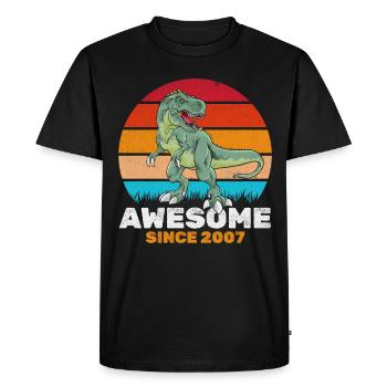 Fantastic since 2007 Dinosaur lover Dino - Men's Premium Organic T-Shirt - black - Front - Nico (187cm)