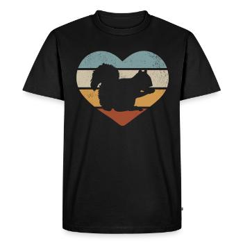 Squirrel Heart Squirrel Lover sweet - Men's Premium Organic T-Shirt - black - Front - Nico (187cm)