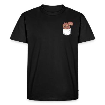Squirrel Funny Squirrel Bag - Men's Premium Organic T-Shirt - black - Front - Nico (187cm)