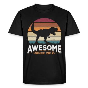 Fantastic since 2012 Dinosaur lover Dino - Men's Premium Organic T-Shirt - black - Front - Nico (187cm)