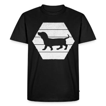 Teckel Amoureux des chiens Teckel Propriétaire de teckel Amoureux des chiens - T-shirt Premium bio Homme - noir - Devant - Nico (187cm)