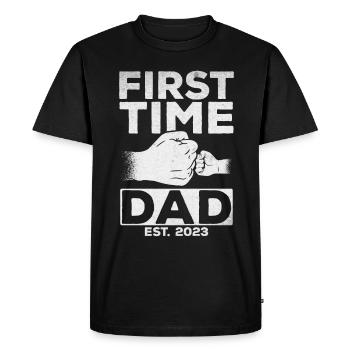 Pour la première fois Papa Est. 2023 Papa devient paternité - T-shirt Premium bio Homme - noir - Devant - Nico (187cm)