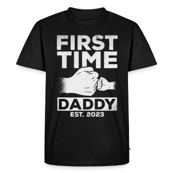 Daddy Est. 2023 sera papa pour la première fois - T-shirt Premium bio Homme - noir - Devant - Nico (187cm)