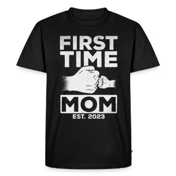 Annonce de grossesse Pour la première fois - T-shirt Premium bio Homme - noir - Devant - Nico (187cm)