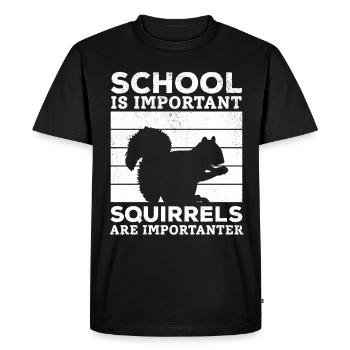 L’école est importante, mais les écureuils sont importants - T-shirt Premium bio Homme - noir - Devant - Nico (187cm)
