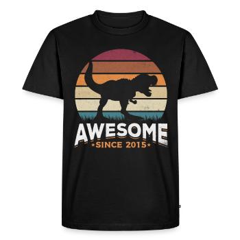 Fantastic since 2015 Dinosaur lover Dino - Men's Premium Organic T-Shirt - black - Front - Nico (187cm)