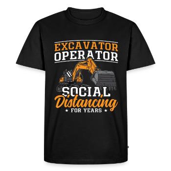 Excavatrices Travailleurs de la construction Excavatrice Chauffeur Excavatrice Cadeau - T-shirt Premium bio Homme - noir - Devant - Nico (187cm)