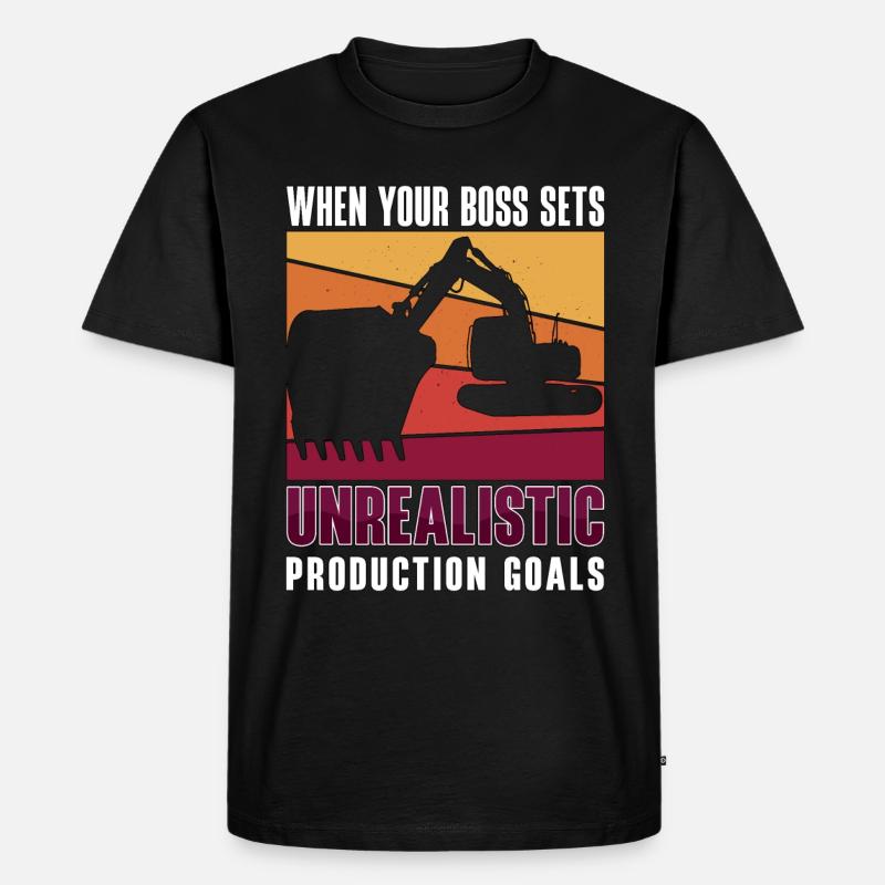 Baggerfahrer Bagger Baggern Bauarbeiter Geschenk - Männer Premium Bio T-Shirt - Schwarz