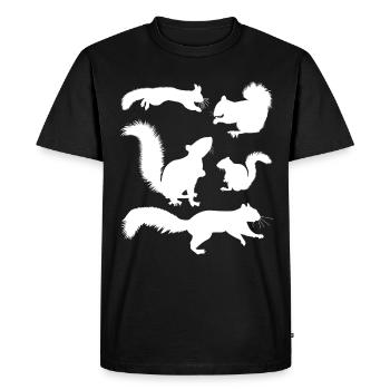 Squirrel, cute squirrel lover, - Men's Premium Organic T-Shirt - black - Front - Nico (187cm)