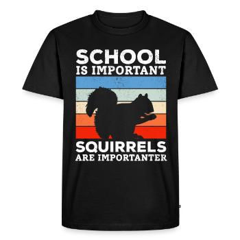 L’école est importante, mais les écureuils sont importants - T-shirt Premium bio Homme - noir - Devant - Nico (187cm)
