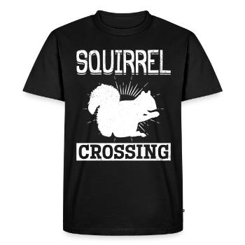 Squirrel with squirrel, funny - Men's Premium Organic T-Shirt - black - Front - Nico (187cm)
