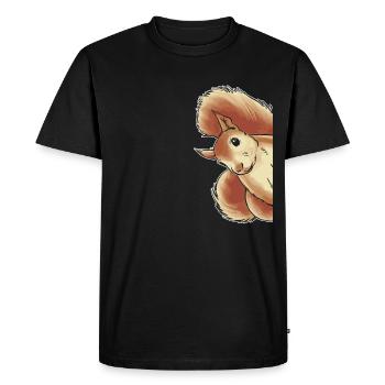 Drôle d’écureuil, écureuil, écureuil - T-shirt Premium bio Homme - noir - Devant - Nico (187cm)