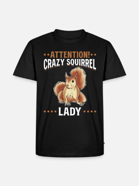 Eichhörnchen Crazy Squirrel Lady Eichhörnchen - Men's Premium Organic T-Shirt - black