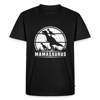 Mama Saurus Mother's Day Mama Dino Mama Dinosaur - Men's Premium Organic T-Shirt - black - Front - Nico (187cm)