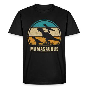 Mama Dino Mamasaurus Mother's Day Mama Dinosaur - Men's Premium Organic T-Shirt - black - Front - Nico (187cm)