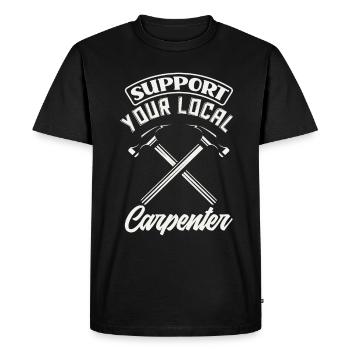 Drôle de menuisier Charpentier Charpentier Charpentier Charpentier - T-shirt Premium bio Homme - noir - Devant - Nico (187cm)