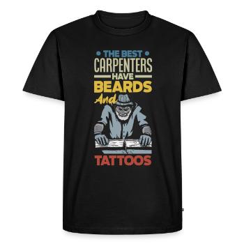 Drôle de menuisier Charpentier Charpentier Charpentier Charpentier - T-shirt Premium bio Homme - noir - Devant - Nico (187cm)