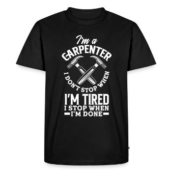 Drôle de menuisier Charpentier Charpentier Charpentier Charpentier - T-shirt Premium bio Homme - noir - Devant - Nico (187cm)