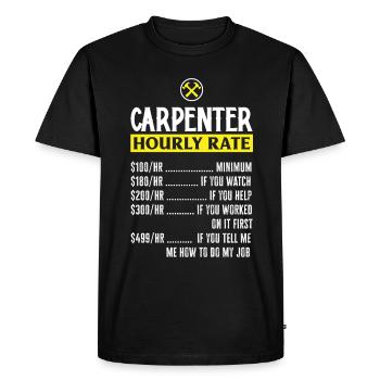 Drôle de menuisier Charpentier Charpentier Charpentier Charpentier - T-shirt Premium bio Homme - noir - Devant - Nico (187cm)