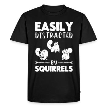 Slightly distracted by squirrel squirrels - Men's Premium Organic T-Shirt - black - Front - Nico (187cm)