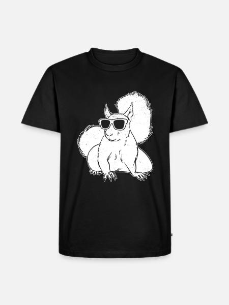 Squirrel Season Squirrel with sunglasses - Men's Premium Organic T-Shirt - black