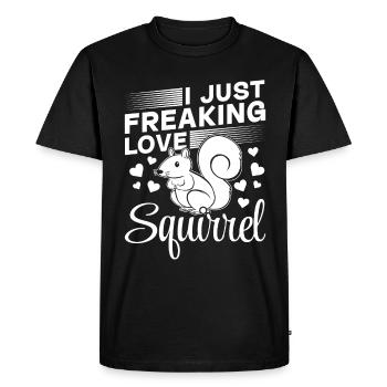 Squirrel Lover Sweet Squirrel I Just - Men's Premium Organic T-Shirt - black - Front - Nico (187cm)