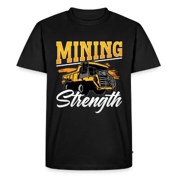 Mining Trucker Mining Strength Coal Mine Truck - Men's Premium Organic T-Shirt - black - Front - Nico (187cm)