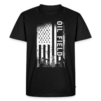 Oilfield Worker Oil Field Oil Rig Roughneck Gas - Men's Premium Organic T-Shirt - black - Front - Nico (187cm)