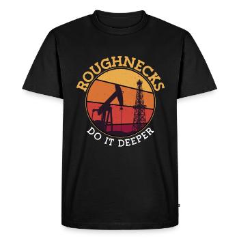 Les travailleurs des champs pétrolifères Roughnecks l’améliorent - T-shirt Premium bio Homme - noir - Devant - Nico (187cm)