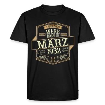 Mars 1932 Anniversaire homme - T-shirt Premium bio Homme - noir - Devant - Nico (187cm)