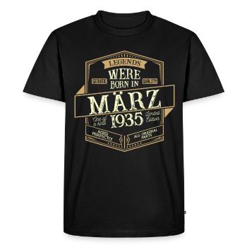 Mars 1935 Anniversaire homme - T-shirt Premium bio Homme - noir - Devant - Nico (187cm)
