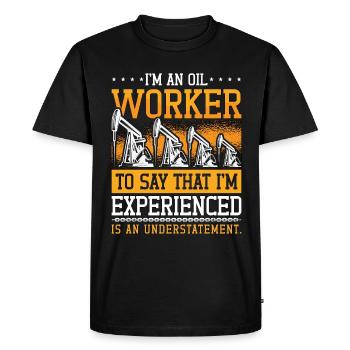 Travailleur des champs pétrolifères Je suis un travailleur du pétrole Roughneck - T-shirt Premium bio Homme - noir - Devant - Nico (187cm)