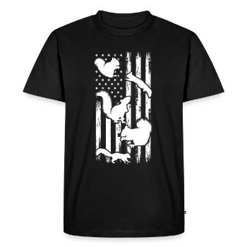 Cute Squirrel US Flag Squirrel - Men's Premium Organic T-Shirt - black - Front - Nico (187cm)
