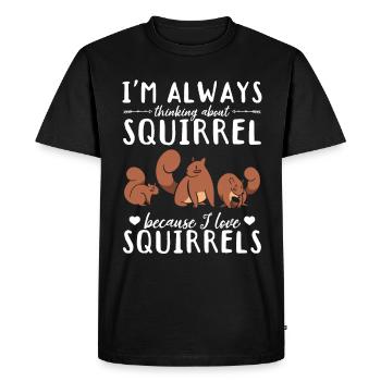 I always think of squirrels because I - Men's Premium Organic T-Shirt - black - Front - Nico (187cm)