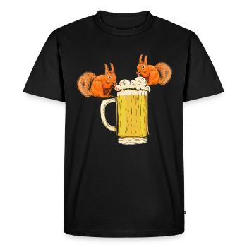 Squirrel, funny squirrel, squirrel - Men's Premium Organic T-Shirt - black - Front - Nico (187cm)