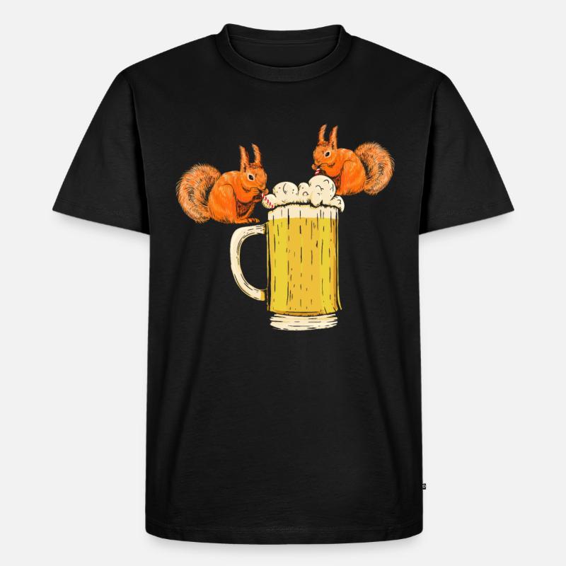 Eichhörnchen, lustiges Eichhörnchen, Eichhörnchen - Männer Premium Bio T-Shirt - Schwarz