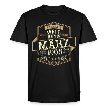 Mars 1965 Anniversaire homme - T-shirt Premium bio Homme - noir - Devant - Nico (187cm)