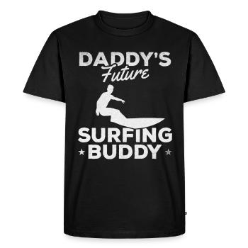 Daddy's Future Surfing Buddy Surfboard - Men's Premium Organic T-Shirt - black - Front - Nico (187cm)