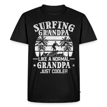 Grandpa surfs Grandpa like a normal grandpa, just cooler - Men's Premium Organic T-Shirt - black - Front - Nico (187cm)