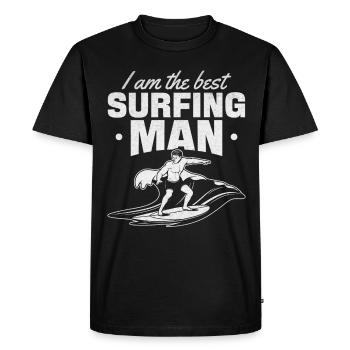 Surf Je suis le meilleur surfeur surfeur Surf - T-shirt Premium bio Homme - noir - Devant - Nico (187cm)