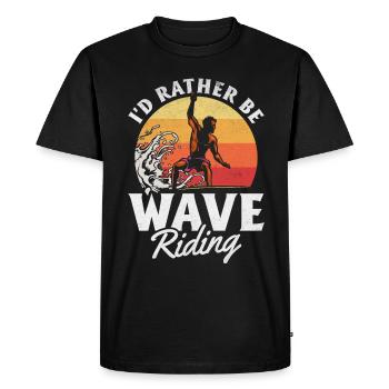 Surfer Je préfère surfer Surf Surf Surf - T-shirt Premium bio Homme - noir - Devant - Nico (187cm)