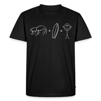 Surf Vagues Surf Surf surfeur Surfeur - T-shirt Premium bio Homme - noir - Devant - Nico (187cm)